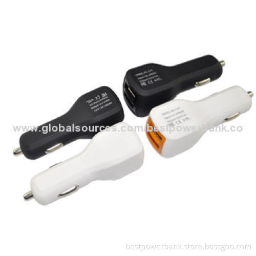 Special high quality rubber oil coating dual USB port car charger for smartphones/tablet